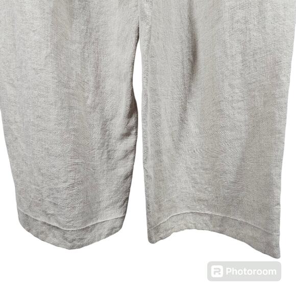 Talbots 100% Linen Cropped Wide Leg Flare Pants Size 16 *Read* - Picture 5 of 14